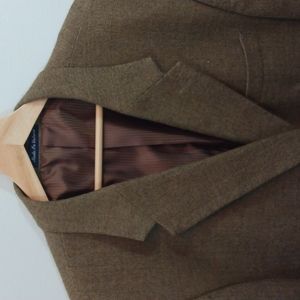 Alan Flusser Lambswool/Cashmere Tan Sport Jacket 48R